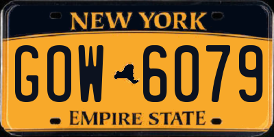 NY license plate GOW6079