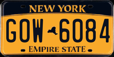 NY license plate GOW6084