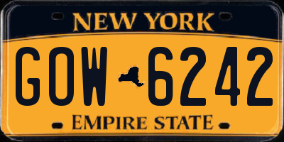 NY license plate GOW6242
