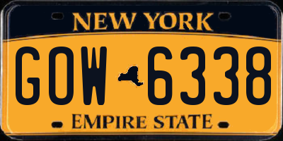 NY license plate GOW6338