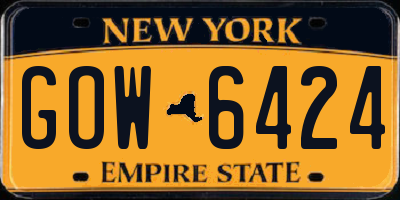 NY license plate GOW6424