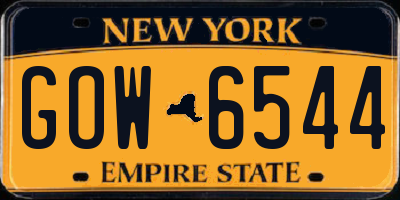 NY license plate GOW6544
