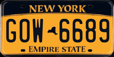 NY license plate GOW6689