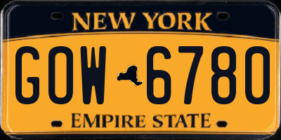 NY license plate GOW6780