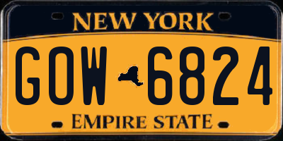 NY license plate GOW6824