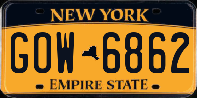 NY license plate GOW6862