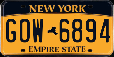NY license plate GOW6894