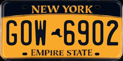 NY license plate GOW6902