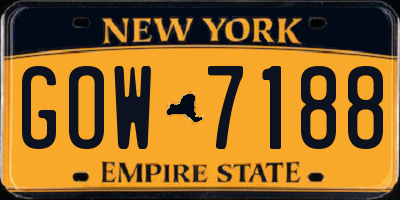 NY license plate GOW7188