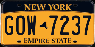 NY license plate GOW7237