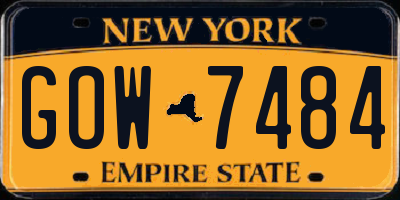 NY license plate GOW7484
