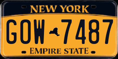 NY license plate GOW7487