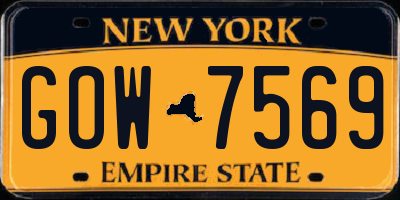 NY license plate GOW7569