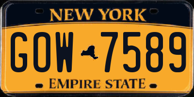 NY license plate GOW7589