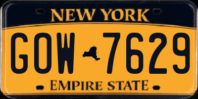 NY license plate GOW7629