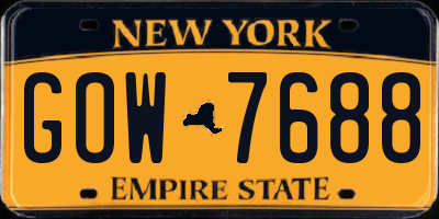 NY license plate GOW7688