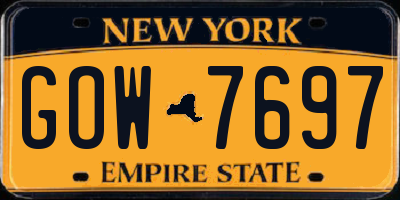 NY license plate GOW7697