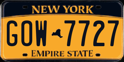 NY license plate GOW7727