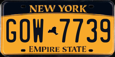NY license plate GOW7739