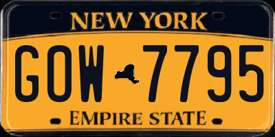 NY license plate GOW7795