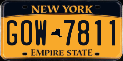 NY license plate GOW7811