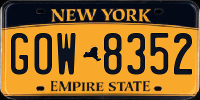 NY license plate GOW8352
