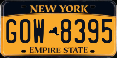 NY license plate GOW8395