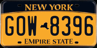 NY license plate GOW8396