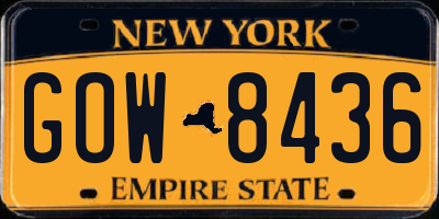 NY license plate GOW8436