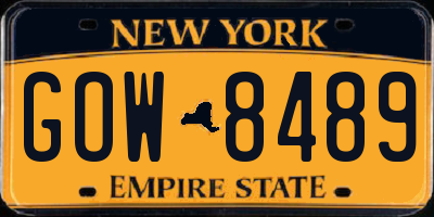 NY license plate GOW8489
