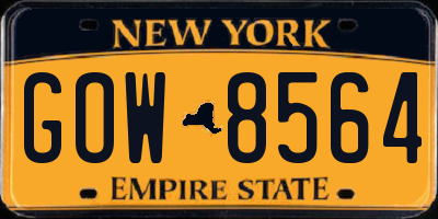 NY license plate GOW8564