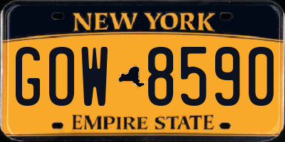 NY license plate GOW8590