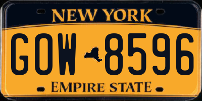 NY license plate GOW8596