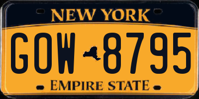 NY license plate GOW8795