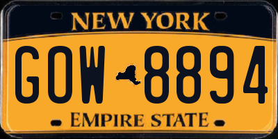 NY license plate GOW8894