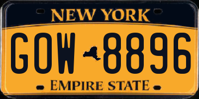 NY license plate GOW8896