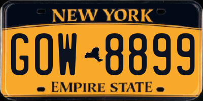 NY license plate GOW8899