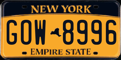 NY license plate GOW8996