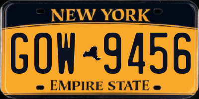 NY license plate GOW9456