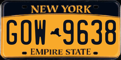 NY license plate GOW9638