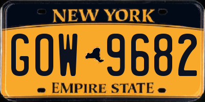 NY license plate GOW9682