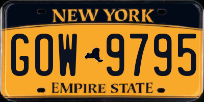 NY license plate GOW9795