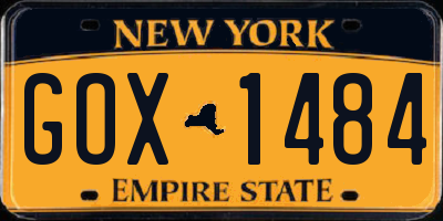 NY license plate GOX1484