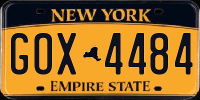 NY license plate GOX4484