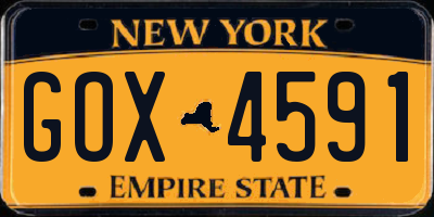 NY license plate GOX4591