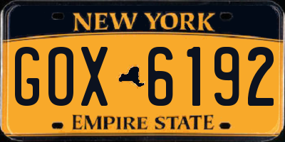 NY license plate GOX6192