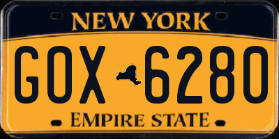 NY license plate GOX6280