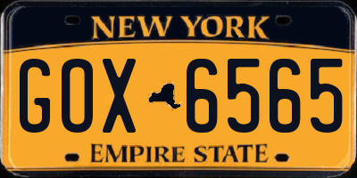 NY license plate GOX6565