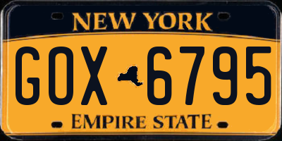 NY license plate GOX6795