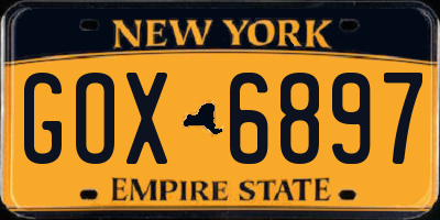 NY license plate GOX6897